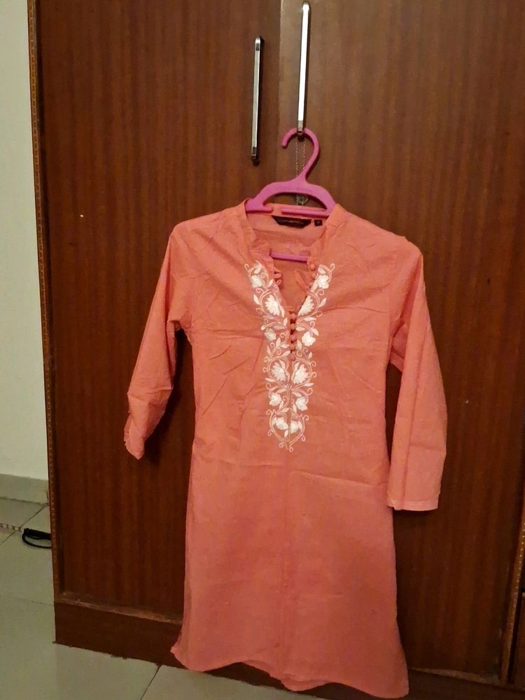 Coral Colour Rangmanch Kurta