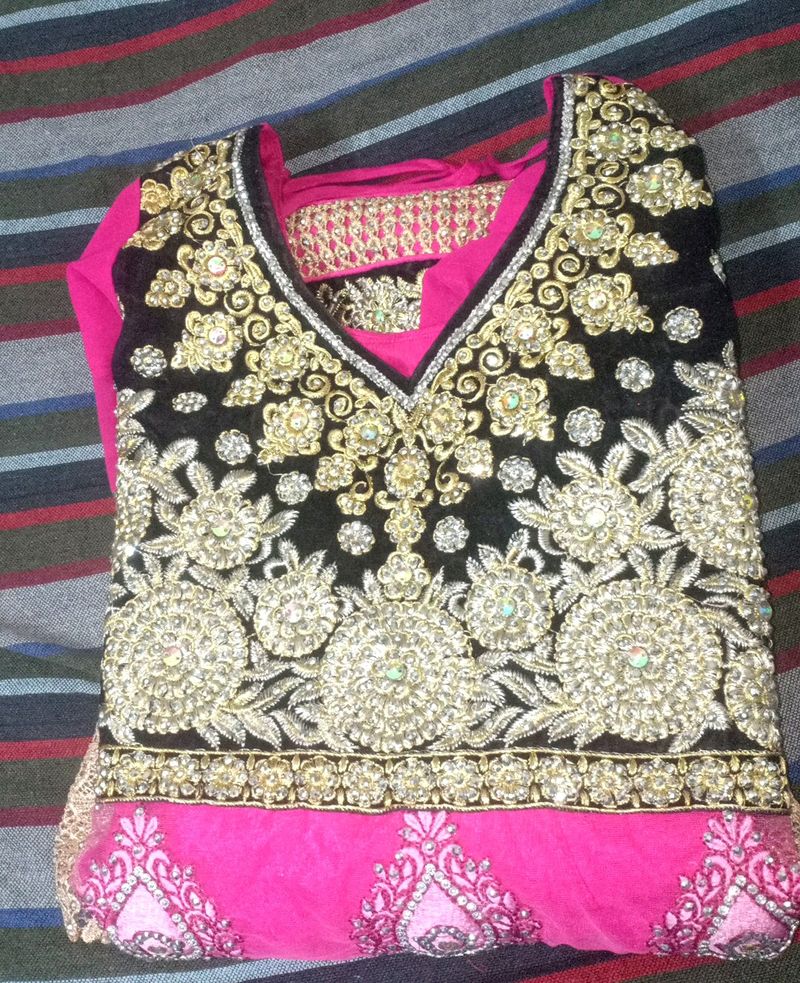 Heavy Kurta Pink And Black