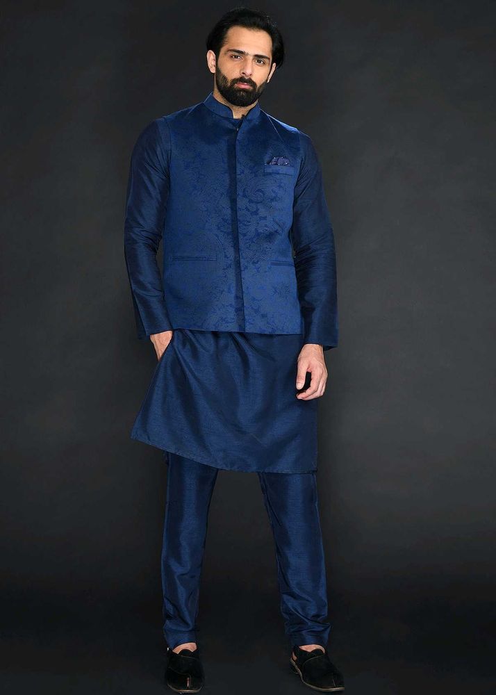 Men's Silk Blend Kurta Pajama, Designer Ethnic