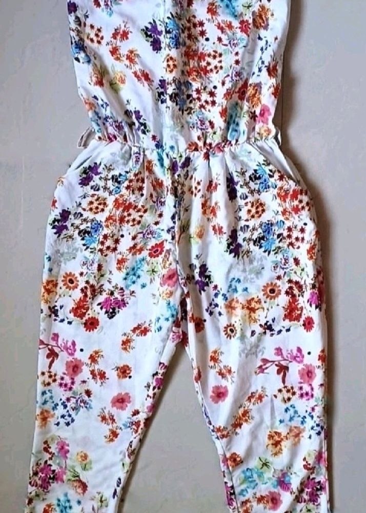 the Multicolored Floral Design Jumpsuit