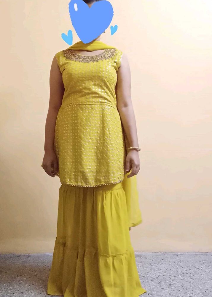 Yellow Sharara Dress