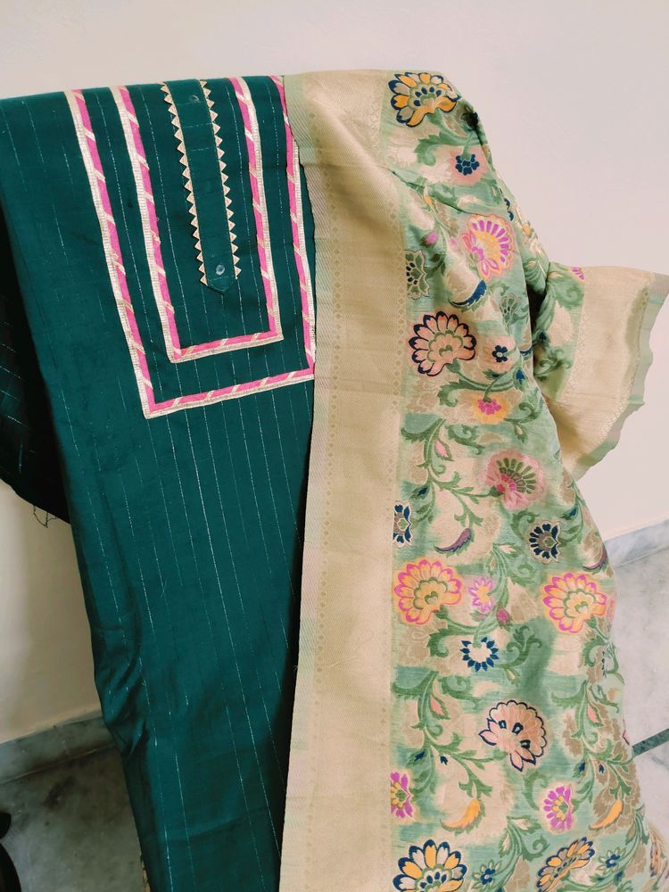 Dress Material With Banarasi Dupptta