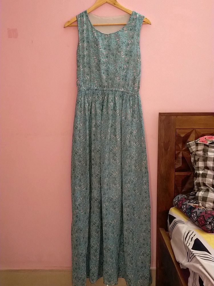 Blue Floral Maxi Dress For Women