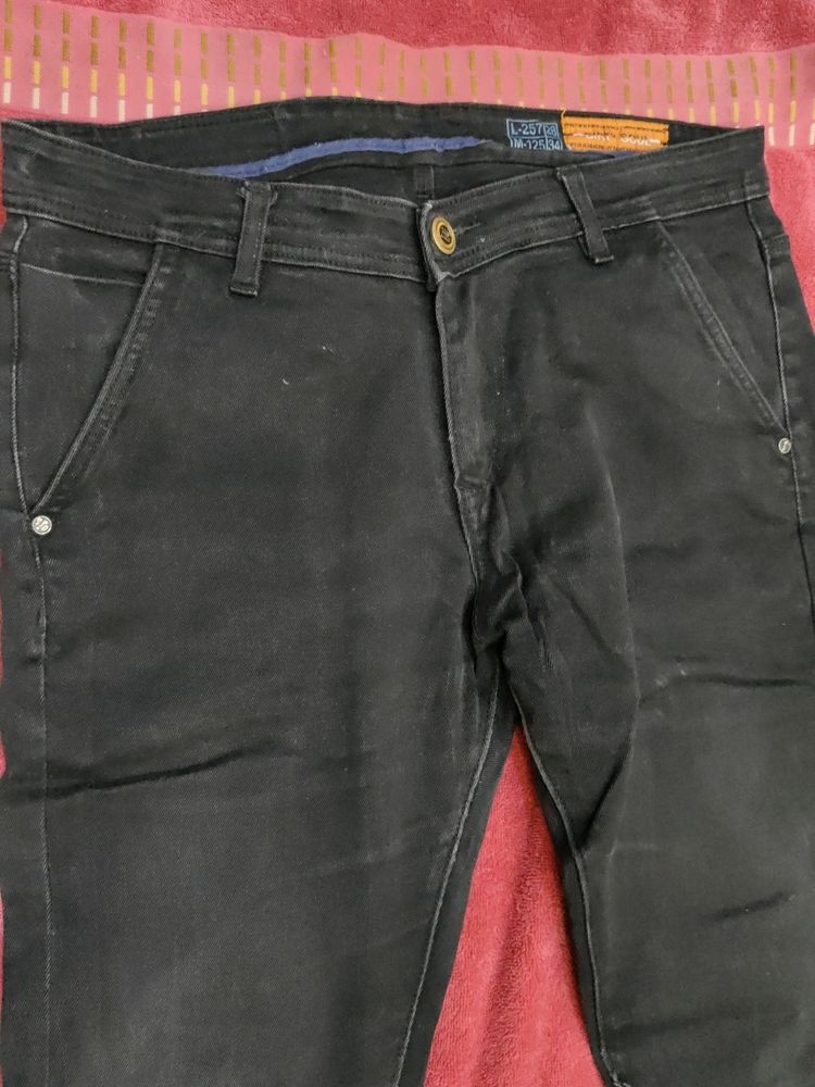 34in Black Colour Dirty Soul Jeans.