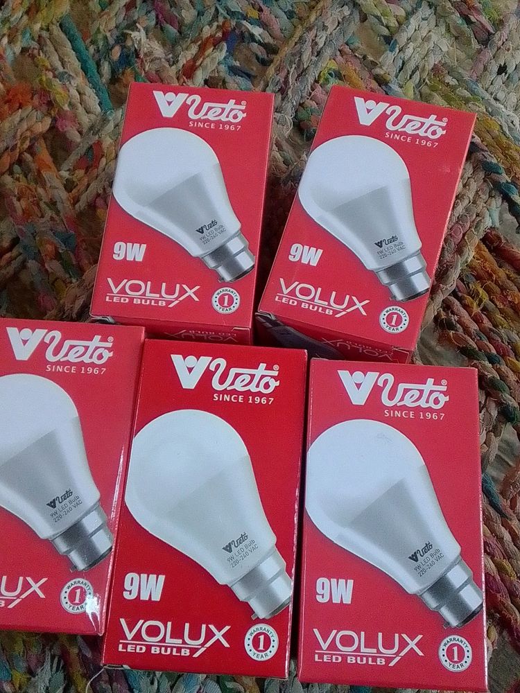 9watt Led Bulb 1 Year Warranty Pack Of