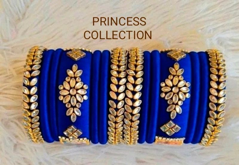 Elegant Bangles With Kundan Stones