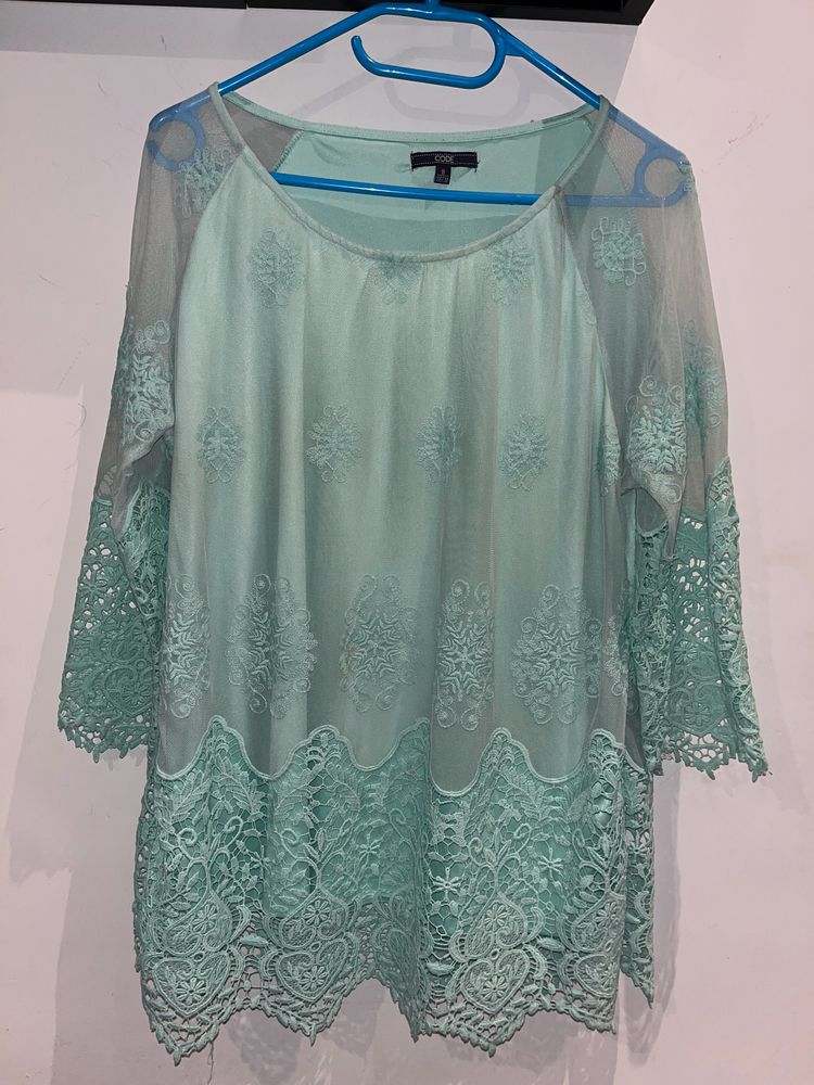 Sea Green Lace Top