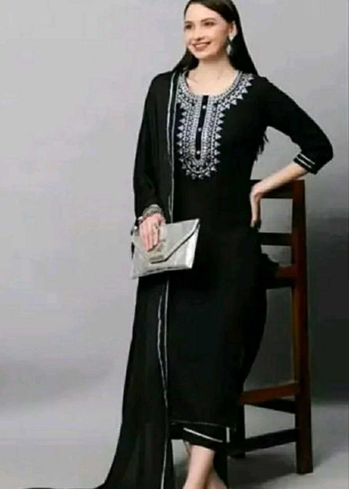 New Black Kurti Set