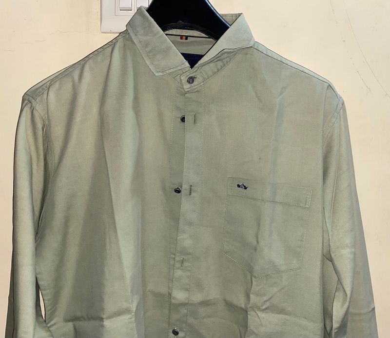 Olive Full Sleeves Slim Fit Shirt