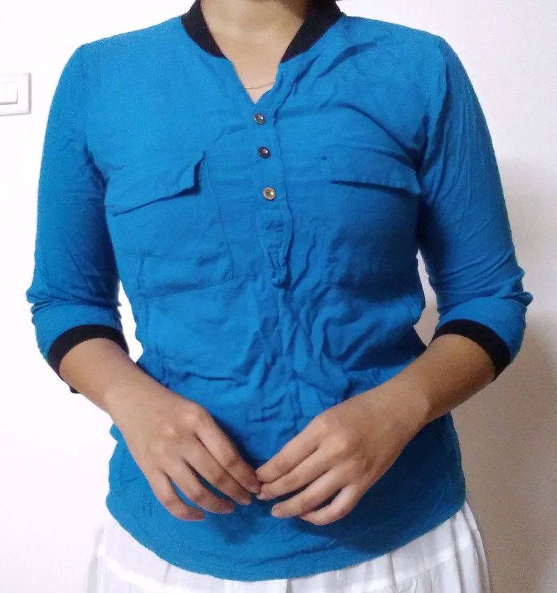 Blue Casual Top