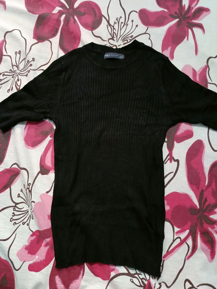 M&S Ribbed Round Neck Pullover