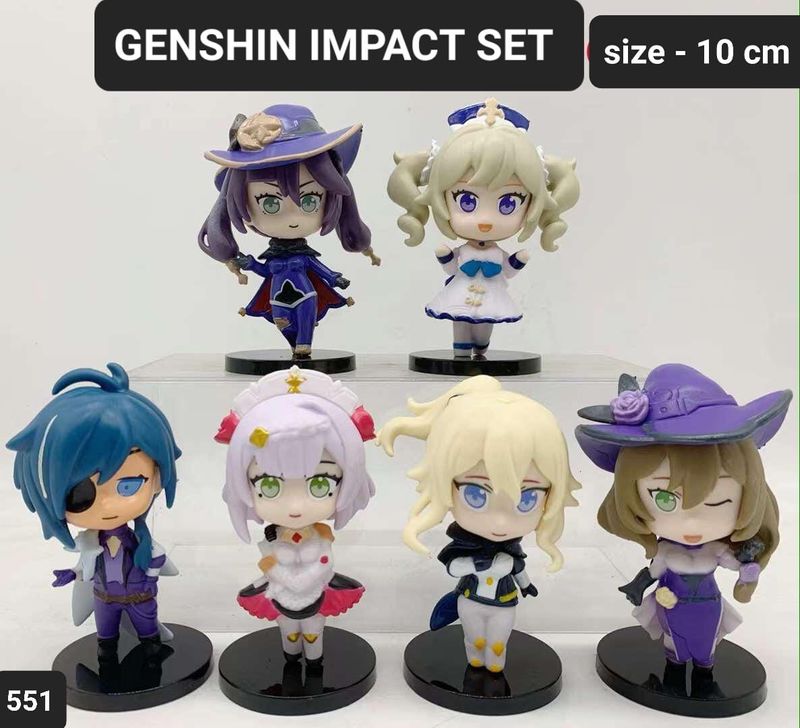 Genshin Impact Small Miniature Set Of 6 Pcs 10 Cm