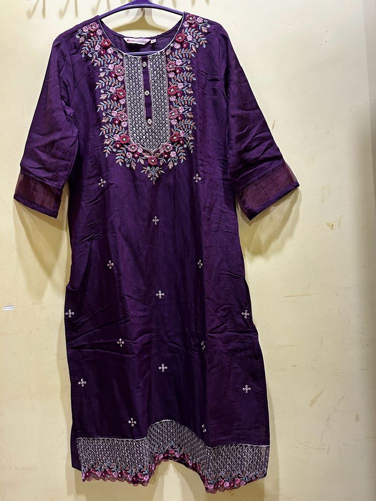 Berrylicious Purple Kurta Set Size XL