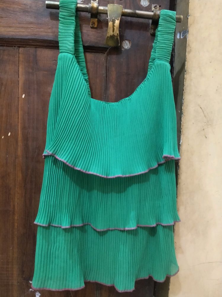 Peacock Green Colour One Strip Stretchable Top