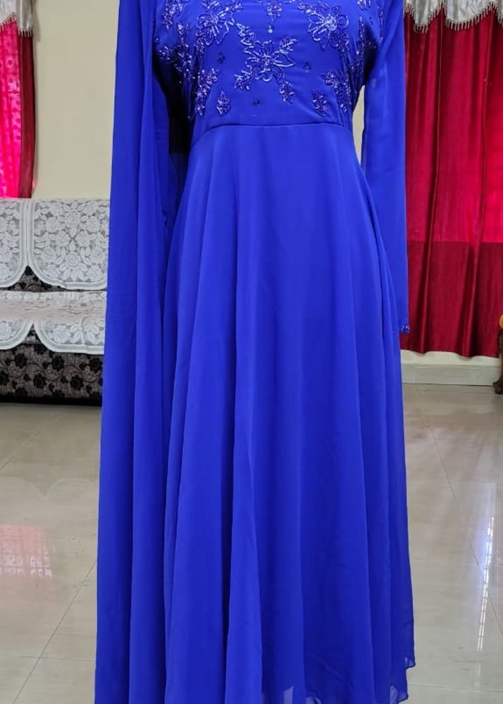 Royal blue heavy designer dress