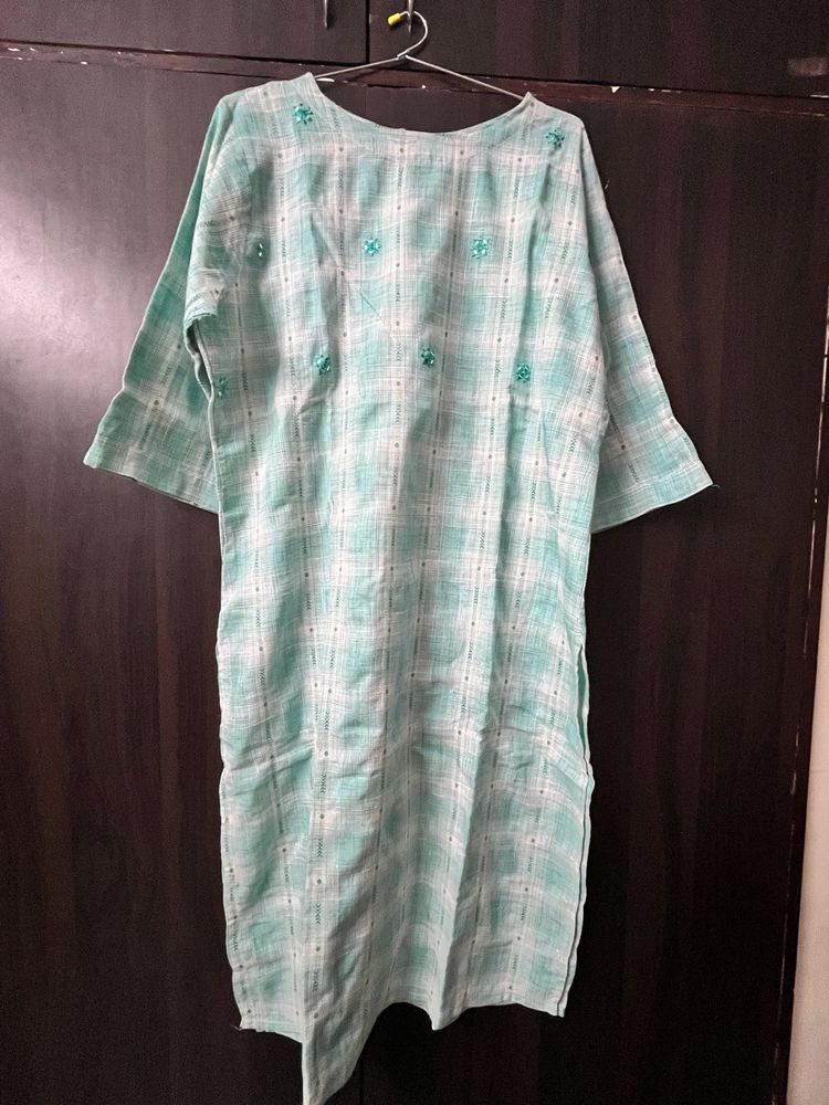 Green Cotton Kurta