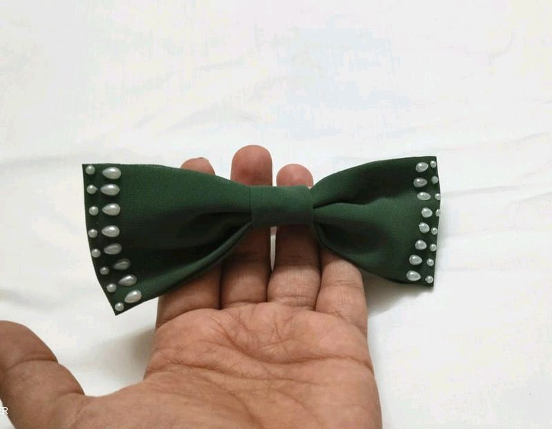 Dark Sage Green Bow With Hairband