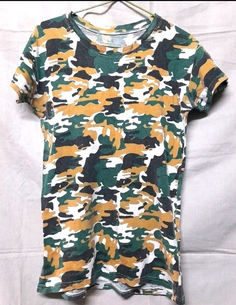 Military Camouflage Design Tees Women's Tshirt Top