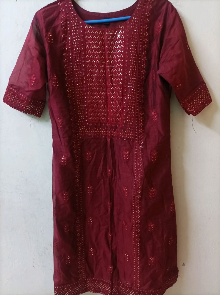 Elegant Maroon XL Kurta