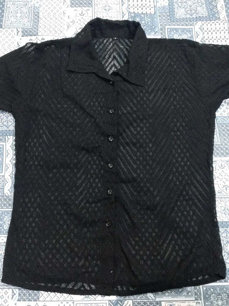 Black Transparent Shirt