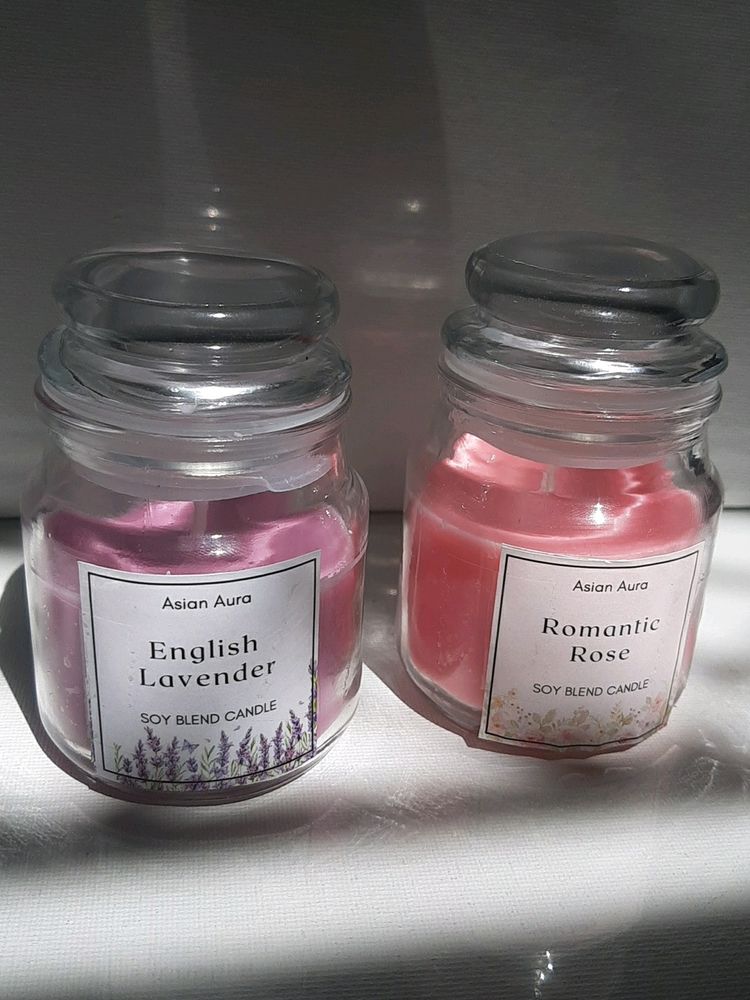 Asian Aura Lavendar and Rose Candles Jars