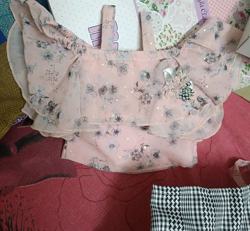 New Baby Girl Top And Skirt