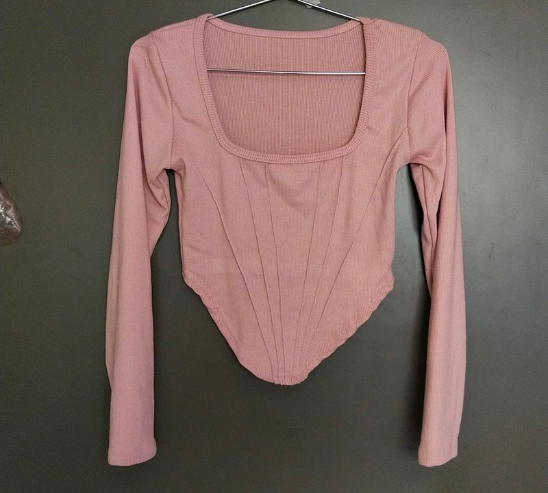 Corset Style Square Neck Top