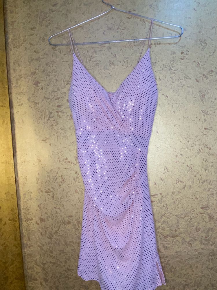 Pink sequence dress