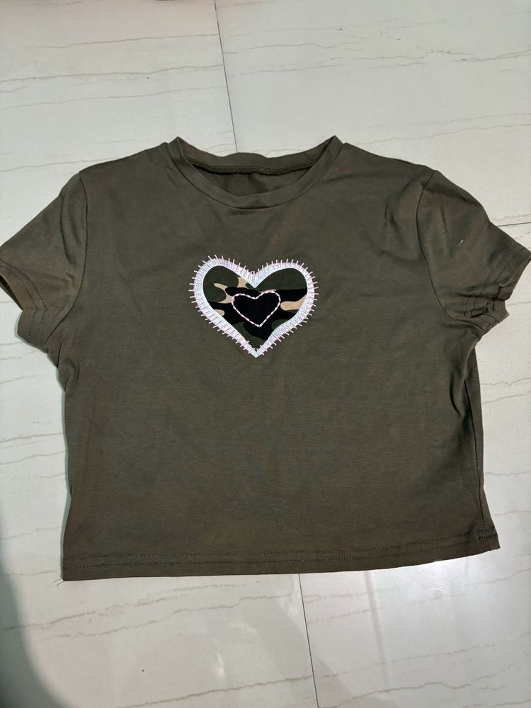 Croptop/ Olive Green Colour