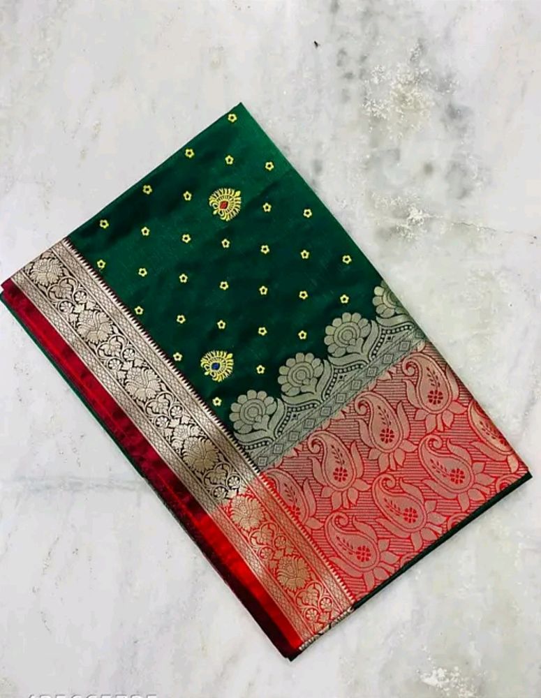 Banarasi Satin Silk Saree With Embroidery Work