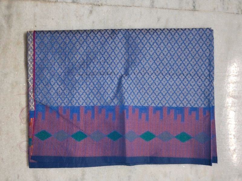 Handloom Blouse Piece (Blue)