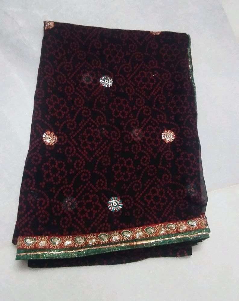 Black Bandhini Saree