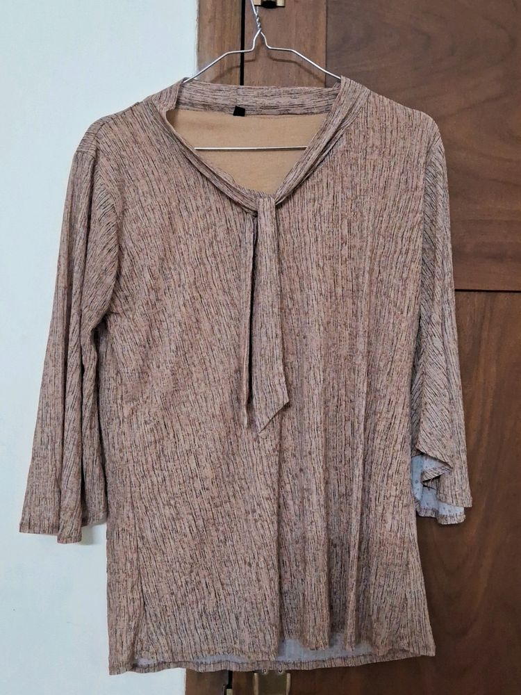 Elegant Brown Flowy Top