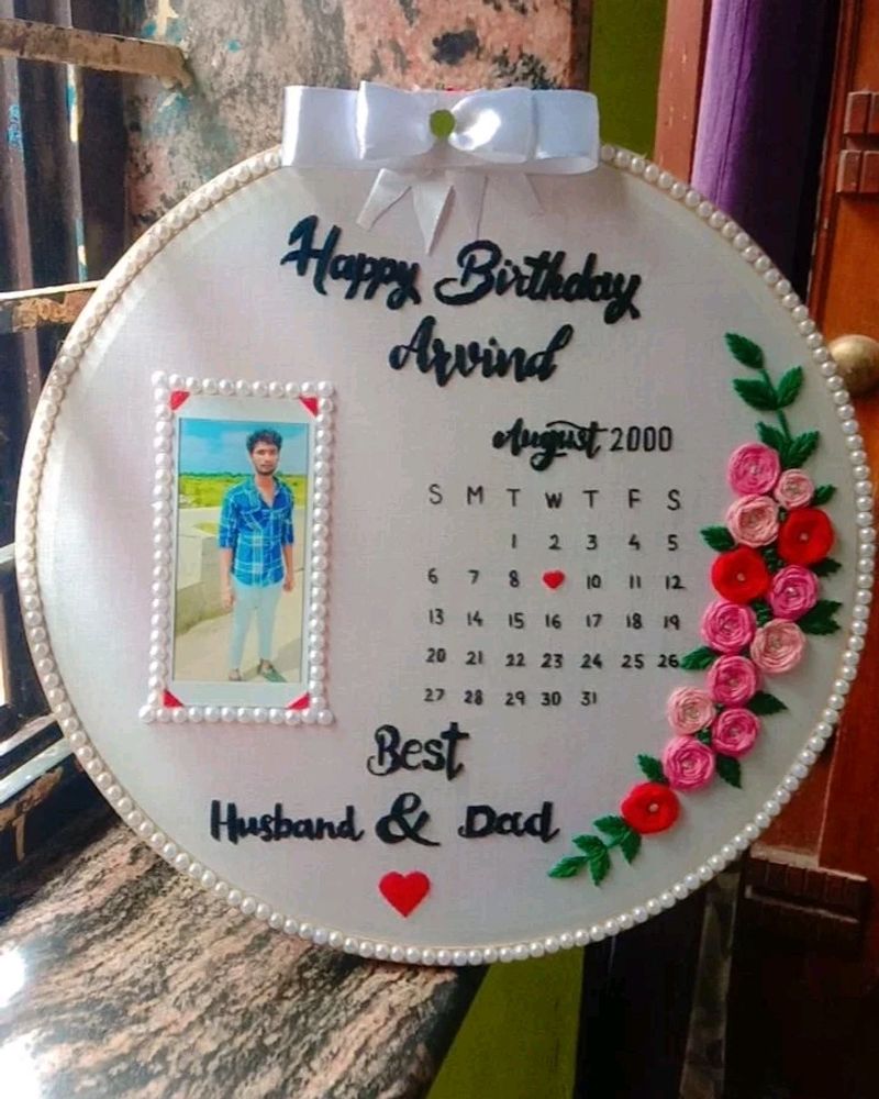 Birthday Photo Embroidery Hoop