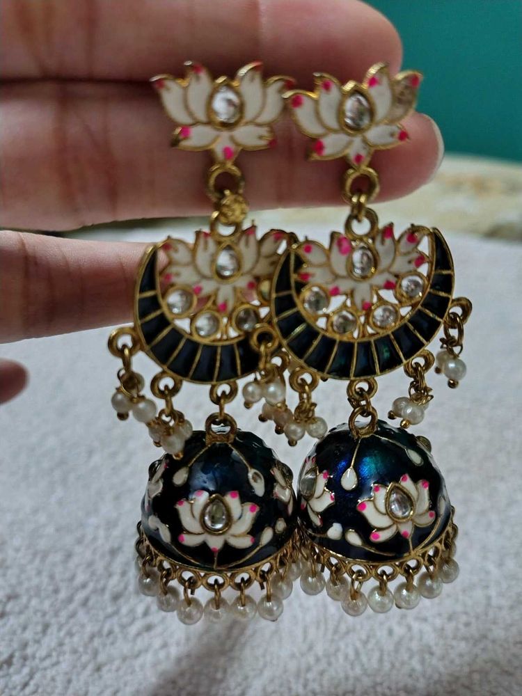 Navy Blue jhumkas