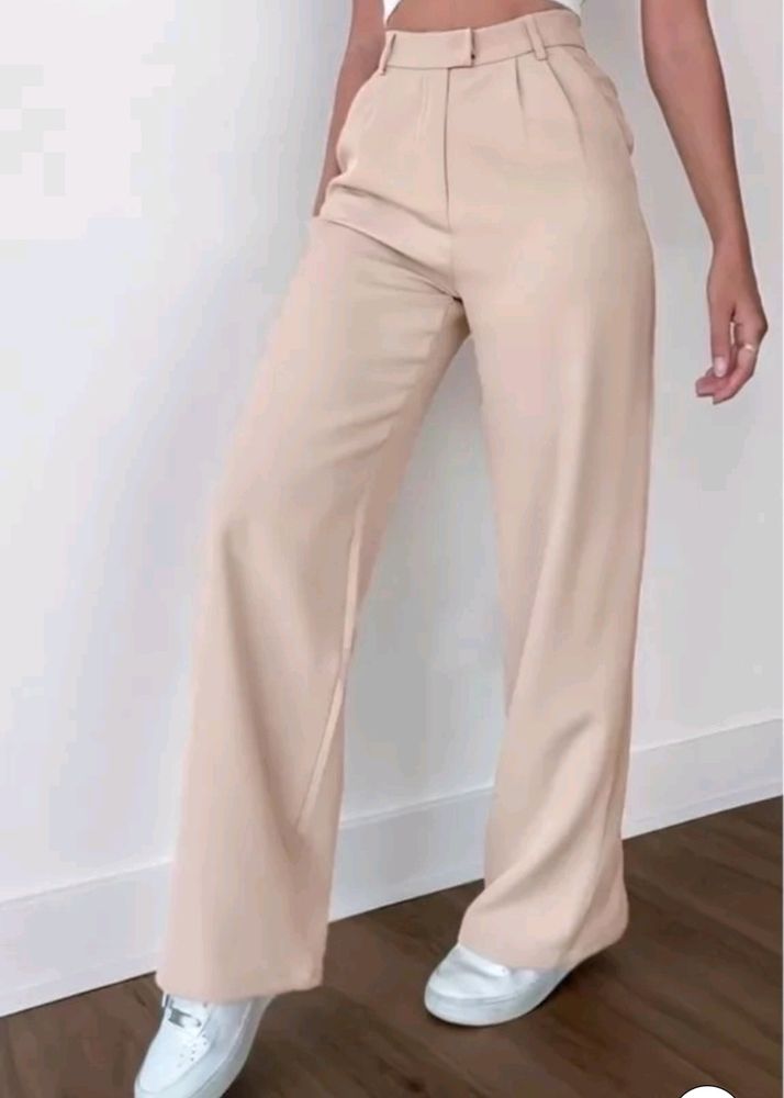 SSS Unisex Beige Korean Pant