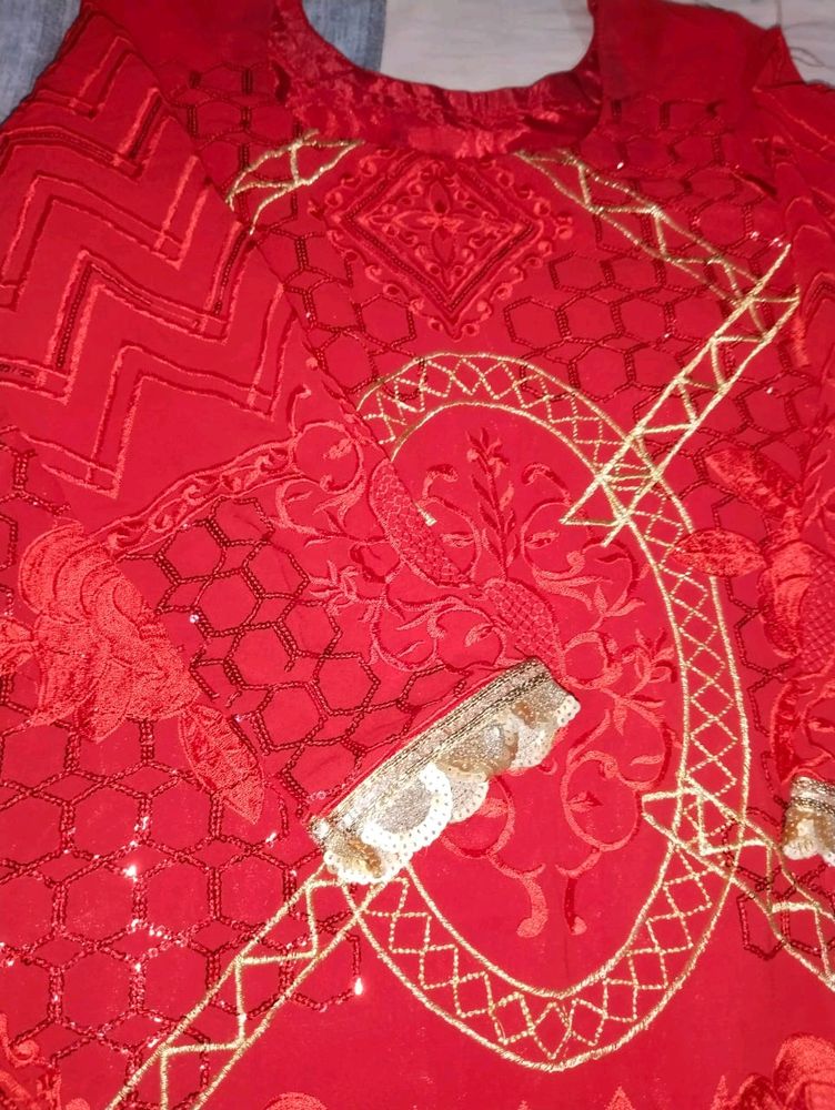 Kurta With Dupatta Red Colour ♥️