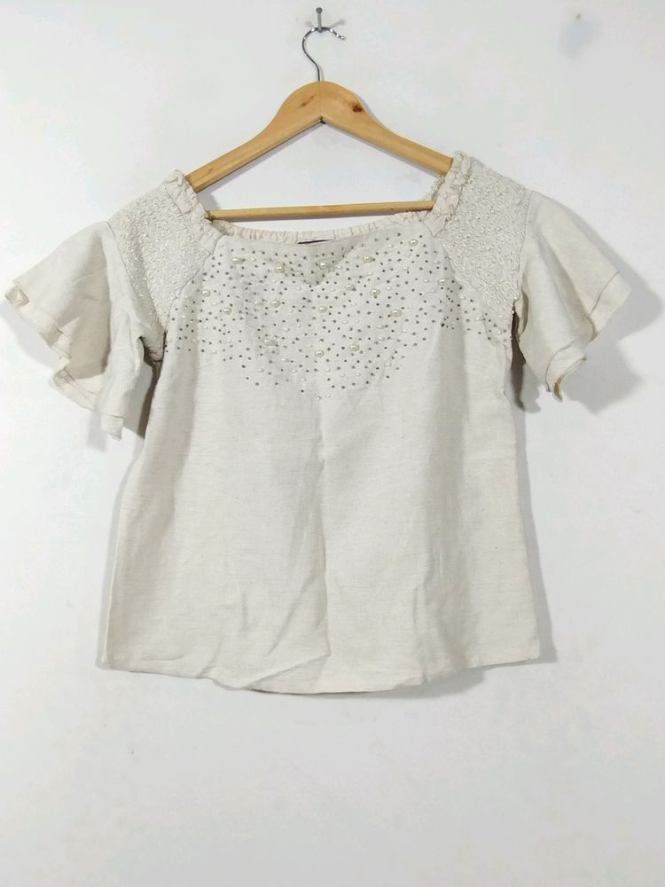 Code Linen Fancy Top