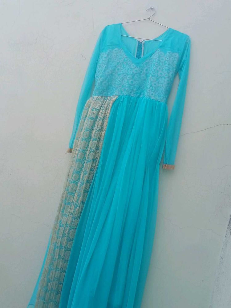 Cyan Colour Long Gown