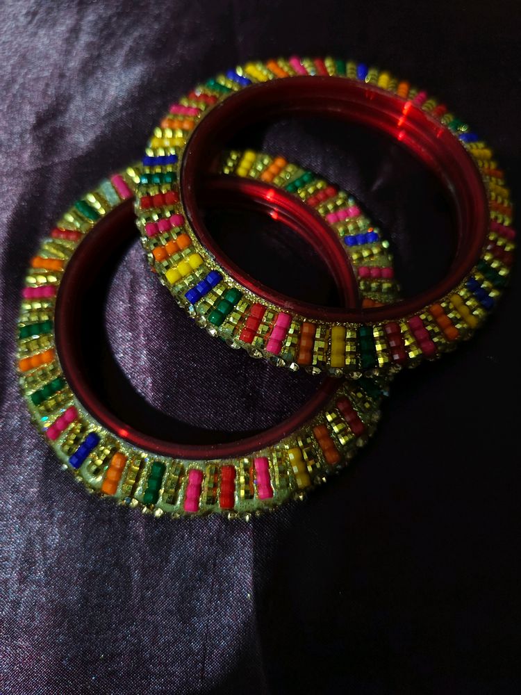 Multicolored Festive Bangles Set