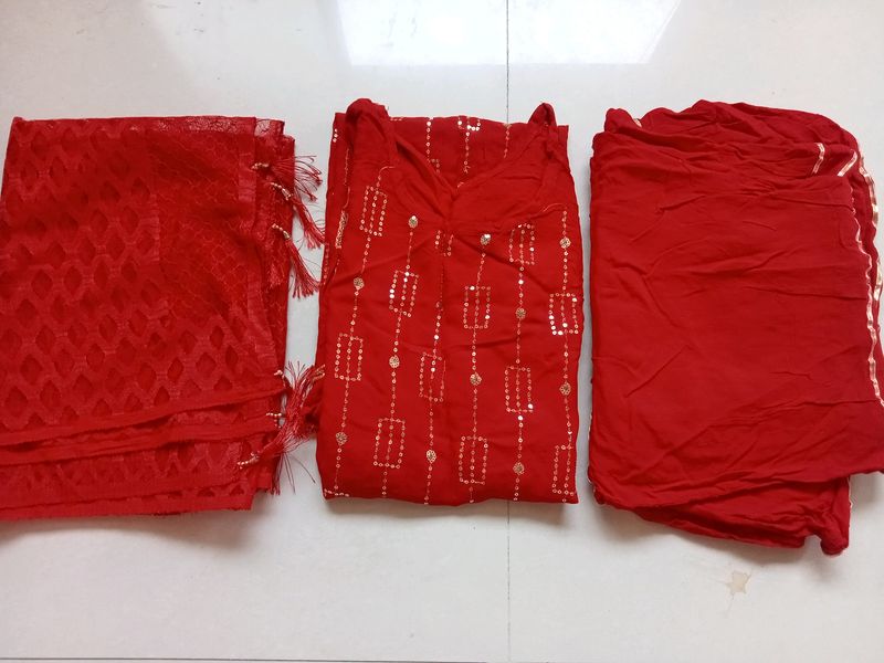 Red Kurta Set