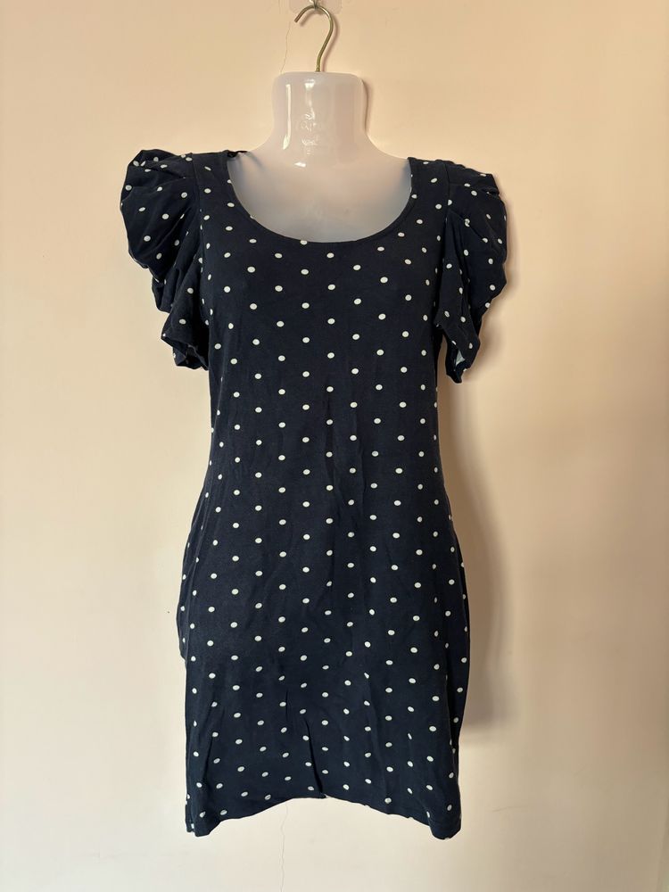 Bodycon Party Wear Dress With White Polka Dots