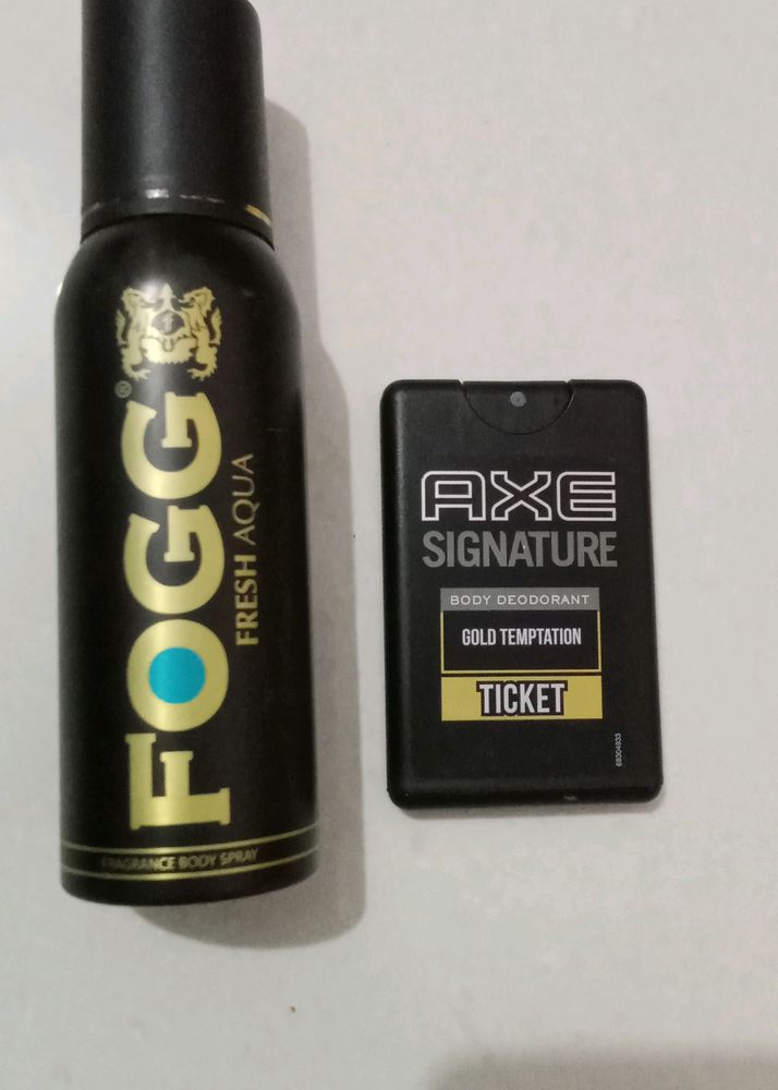 FOGG Fresh AQUA Body Spray + AXE Pocket Perfume