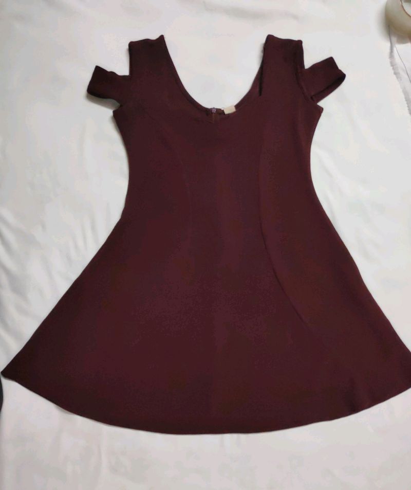 Wine/Burgundy Color Short Dress