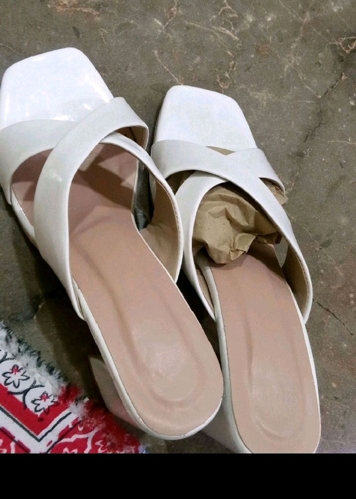 White stylish heels sandals new