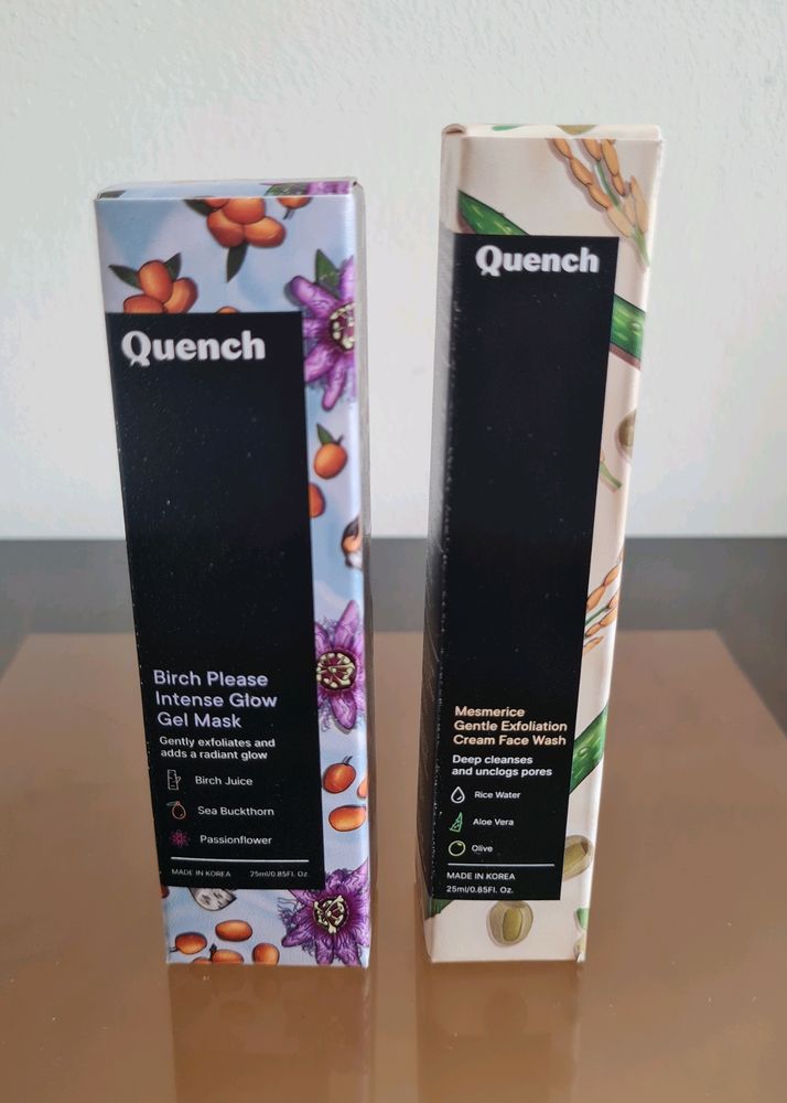 QUENCH COMBO - GLOW GEL MASK + EXFOLIATING CREAM