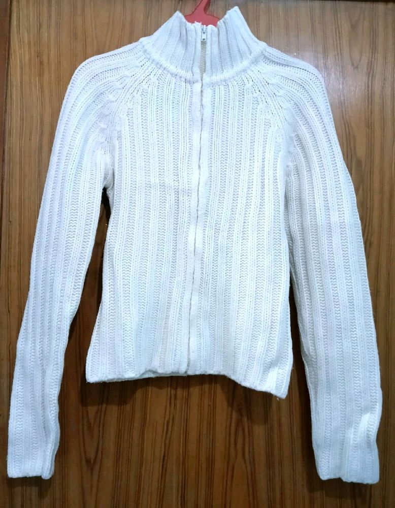 Zipped Knitted Cardigan