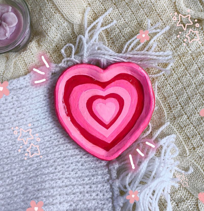 Handmade Heart Shaped Clay Trinkets