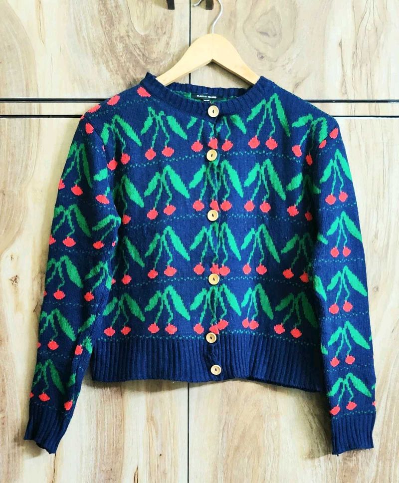 Dark Blue & Green Cardigan Size'36'38