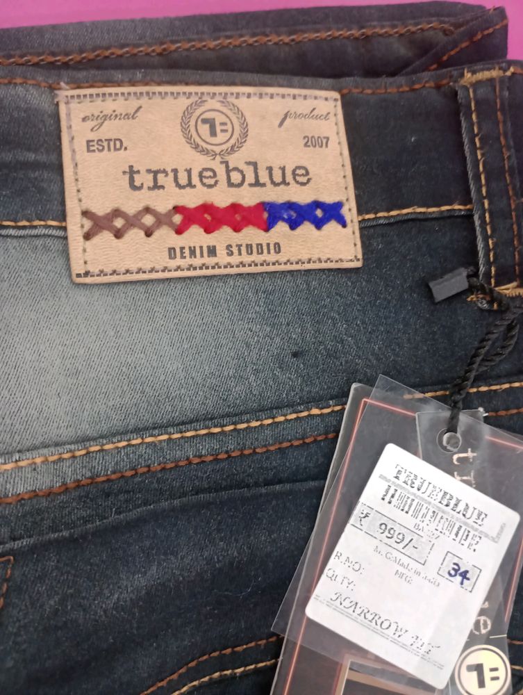 Trueblue Black Jeans Border Line Lite Shade 34 Size